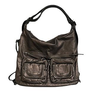 loveyoung金属朋克 三用复古机车包多口袋通勤包  斜挎/双肩/单肩