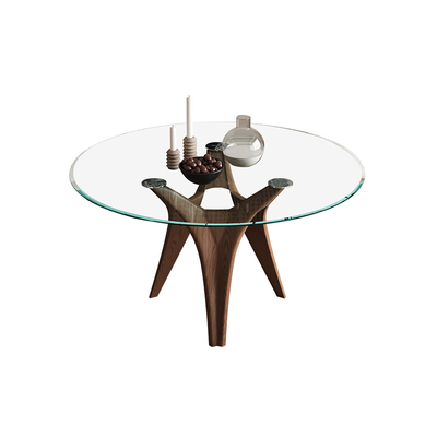 HERZZI钢化玻璃餐桌新款圆桌