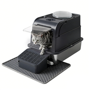 不锈钢全封闭大号防外溅猫砂盆