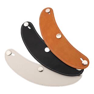 复古头盔皮帽檐装饰四分之三半盔帽沿配饰可调节三扣式小盔体通用