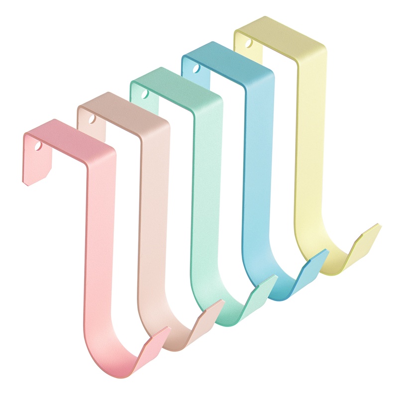 门后挂钩免打孔挂衣钩卧室房门背式收纳套装钩衣服挂架五色衣帽钩