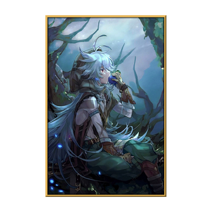 原神雷泽diy数字油画填色画简单涂色油彩画手工定制油画房间挂画