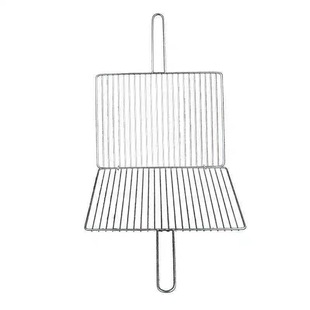 304不锈钢烤鱼虾菜网夹子烤肉夹板碳烤商用条形横竖拍子白钢专用