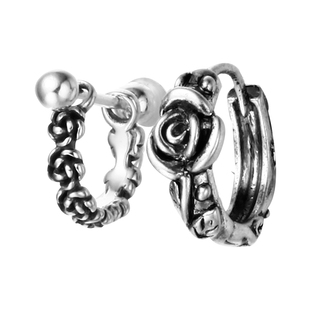 耳环小众设计感高级耳钉女纯银耳骨钉复古玫瑰花中古多耳洞耳饰潮