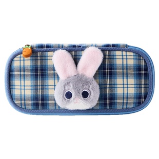 ume迪士尼疯狂动物城格纹笔袋可爱立体造型女小学生文具盒小众设计ins风大容量文具袋多层卡通男生铅笔袋2026