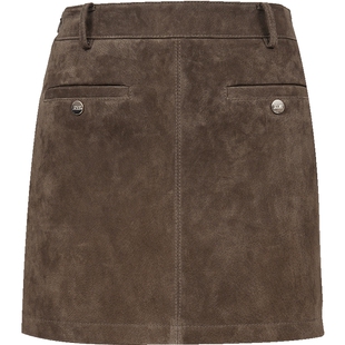 ONLY2026春季新款挺阔真皮皮革面料设计显瘦A字皮裙短裙半身裙女