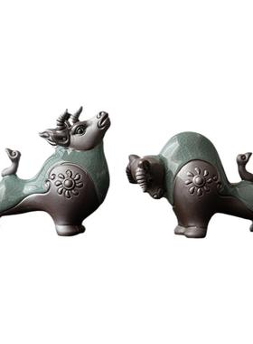 晨翔陶瓷创意牛摆件招财牛气冲天