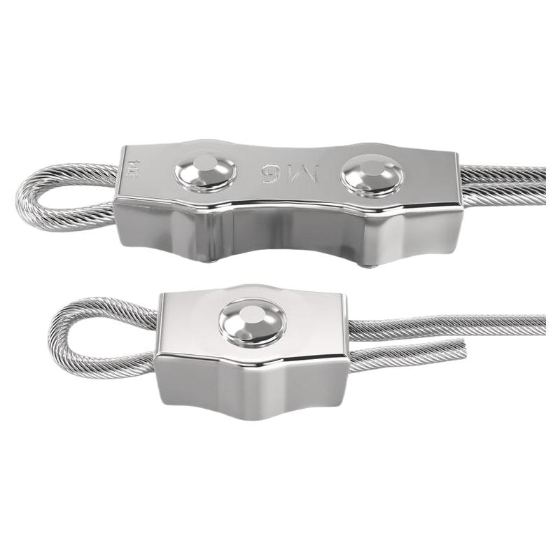 304不锈钢钢丝绳单夹双夹卡扣锁扣单卡双卡固定接头M2M3M4M5M10mm