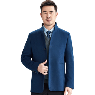 红都冬装新款中年男装羊毛大衣毛呢大衣中老年
