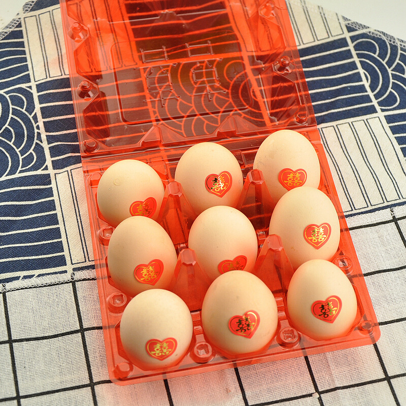 新款塑料鸡蛋盒6枚8枚9枚10枚鸡蛋托红色吸塑蛋托红色鸡蛋包装盒