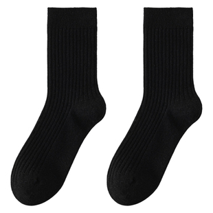 93%纯羊毛男袜秋冬款加绒加厚保暖抗寒防臭中筒袜户外徒步羊绒袜