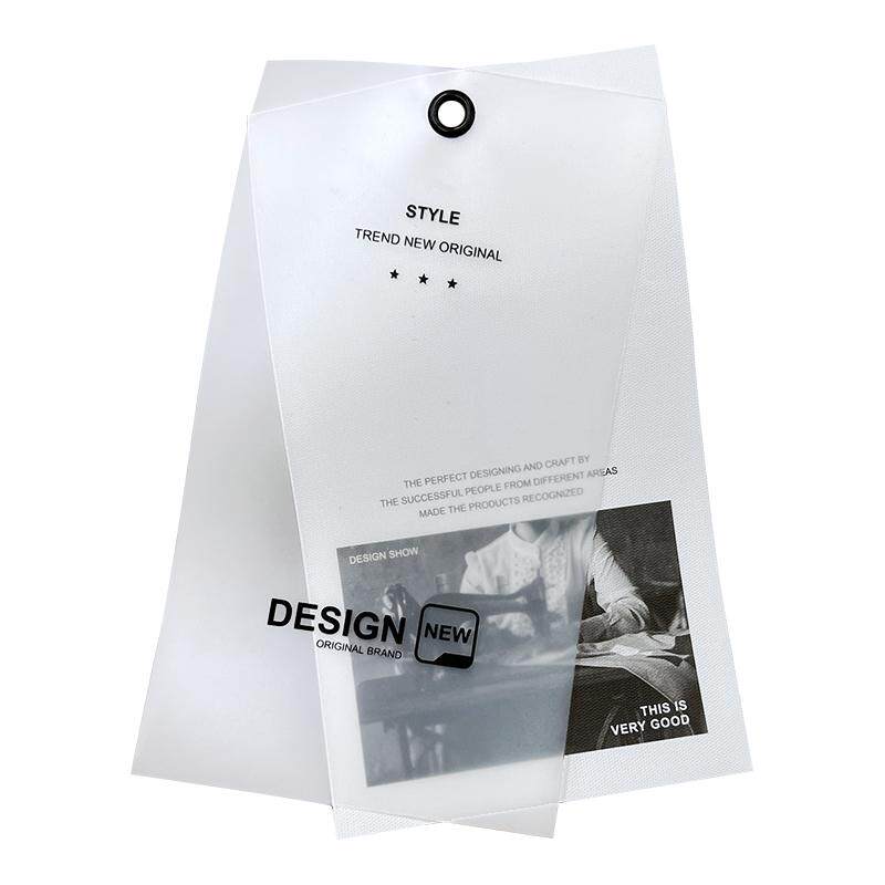 EVA塑料软片吊牌定做 简约服装商标挂牌订做 白色水洗布标签定制