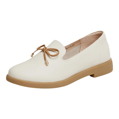 天美意软底英伦乐福鞋平底鞋女复古单鞋小皮鞋2025春新款CCJ57AA5