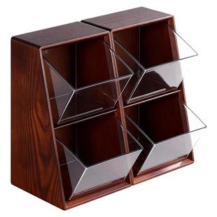 茶包收纳盒胶囊咖啡零食吧台糖包收纳分格可拆卸桌面收纳盒架子