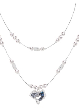 QG珍珠系列满天星双颗珍珠项链气质颈饰节日礼物穿搭简约高级即兴