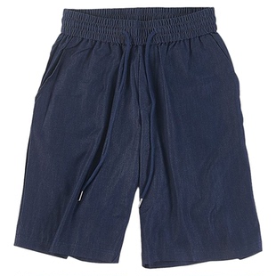 仿牛仔休闲短裤男夏外穿高级感夏季潮牌宽松直筒中裤透气五分裤子