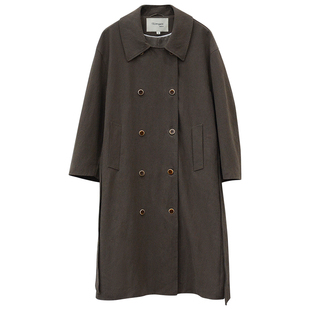 一三良品小个子 入秋风衣 今年好看的复古暗调双排扣长款风衣外套