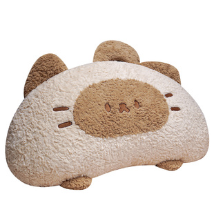 猫咪床头靠枕毛绒加厚卧室床上抱枕靠垫沙发大靠背枕头可爱可拆洗