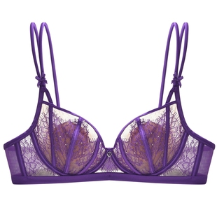 商场同款MYBODY内衣女薄款大胸显小性感蕾丝兔耳杯防凸点文胸胸罩