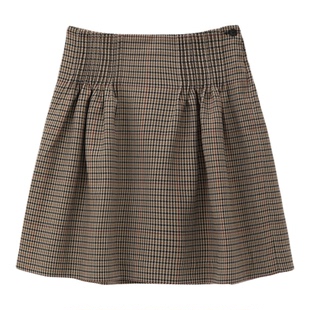【MARCHEN】蕾虎百搭秋冬气质协奏百褶半裙格纹时尚休闲半身裙子
