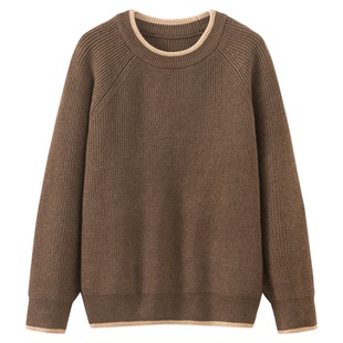 慵懒风重磅毛衣男士保暖针织衫2025秋冬季新款宽松大码假两件外套