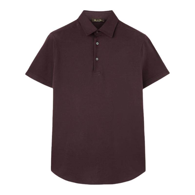 LoroPiana/诺悠翩雅男士T恤秋冬衬衫领Polo衫棉质匹克面料新款