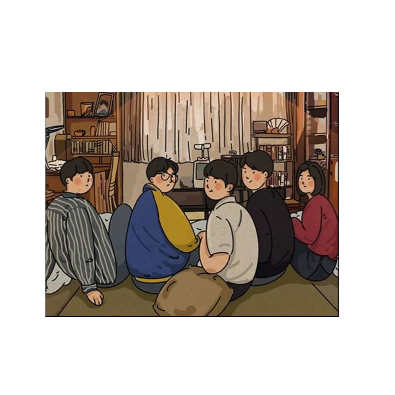 diy数字油画现代简约请回答1988装饰画手工填充风景画手绘油彩画