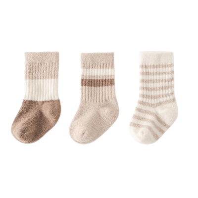 婴儿袜子纯棉加厚秋冬宝宝中筒袜