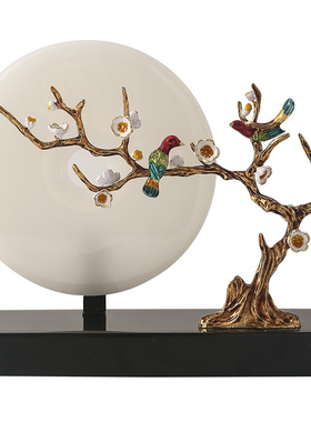 人生如意摆件轻奢高档玉石平安扣客厅玄关酒柜装饰品乔迁新居礼品