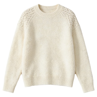 百家好简约百搭100%羊毛软糯毛衣