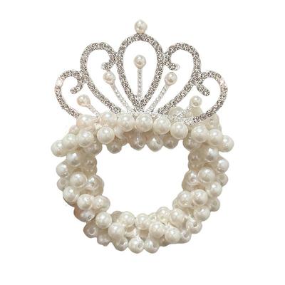儿童公主头皇冠珍珠发圈头绳发饰