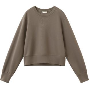 播休闲圆领纯色卫衣女秋季宽松短款长袖T恤DDS3YD5055