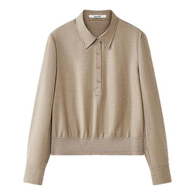 【柔软山羊绒】Laurel劳芮新款丝羊绒经典短衬衫LWL364C01700