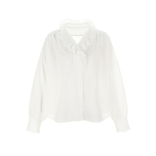 wana try纯棉法式复古软棉质白衬衫2025新品休闲百搭韩系风衬衫女