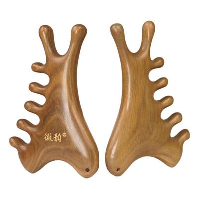 认准专利正版绿檀木四合一按摩梳