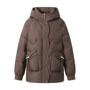 雪中飞中老年羽绒服女中长款加厚连帽鸭绒外套2025冬季新款妈妈装