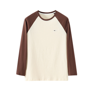 100%新疆棉男士睡衣打底秋衣宽松加大加肥单件上衣运动休闲套头衫