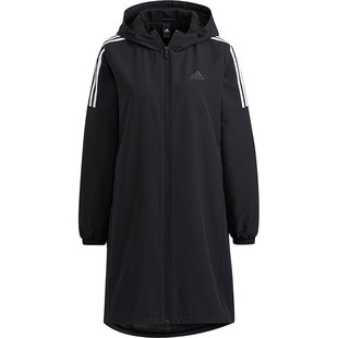 Adidas/阿迪达斯官方女子梭织中长款连帽运动风衣外套 HG1849