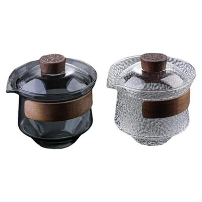 耐热玻璃盖碗茶杯家用日式