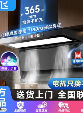 新飞油烟机顶侧双吸抽油烟机家用厨房大吸力壁挂式自清洗吸油烟机