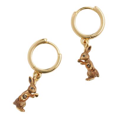 音乐珐琅音乐兔珐琅彩耳环