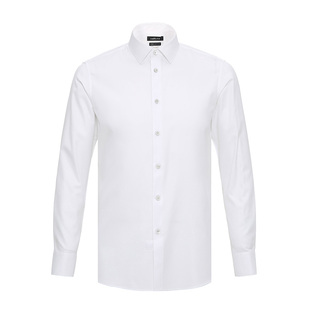 【西班牙棉】卡利斯特男士棉质衬衫长袖衬衣商务贝壳纽扣休闲纯白