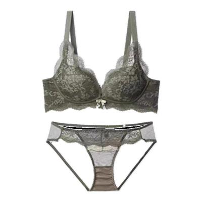 正品牌文胸套装性感蕾丝无钢圈内衣女小胸聚拢防下垂收副乳调整型
