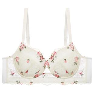 EMMAROSE胖mm大胸显小文胸薄款大码内衣聚拢收副乳防下垂胸罩女