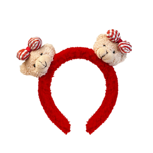 新年小熊发箍女2025新款过年马年头箍本命年高颅顶红色发卡头饰