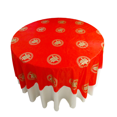 结婚一次性桌布婚宴酒席红色台布