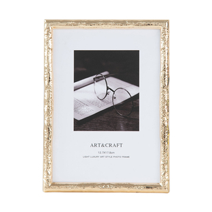 时几初美式金属玻璃相框摆台高级感轻奢风6寸7 10洗照片创意摆件