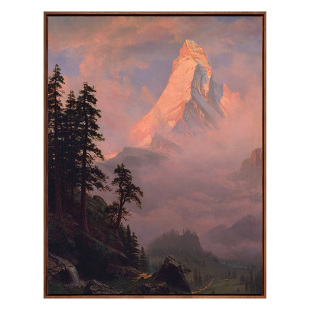 新品 比尔史伯特《马特洪峰日出》版画现代客厅玄关背景墙装饰画