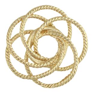 diy饰品配件 日本partsclub环环相扣立体交错设计花式结20mm浅金