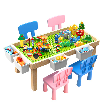 多功能积木桌子儿童益智拼装玩具